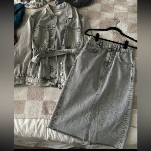 Mango Denim Jacket & Skirt